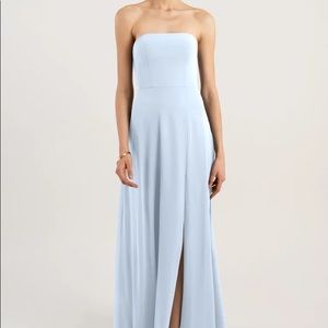 BNWT JENNY YOO Essie Dress Chiffon Whisper Blue
